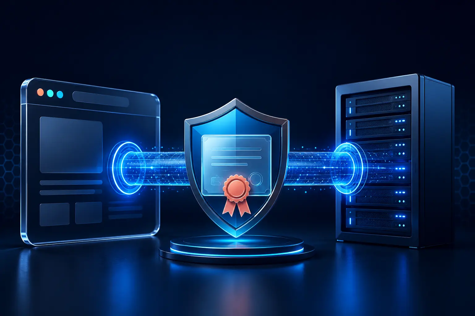 Conexión HTTPS cifrada entre un navegador y un servidor web